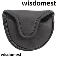 WISDOMEST Golf Putter Cover, Black White Mallet Putter Cover, Mallet Pu Leather Blank Protective Put