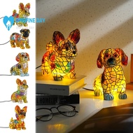 Dog Series Art Animals Led Night Light Resin Statue Ornament Decoration Gift Ornament Bedside E7o8