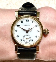 古董司馬他滑腕錶 (40年代產品) 手動上鏈男仕腕錶Real Antique Cyma Tavannes Men’s Watch:  原裝搪瓷金點錶面(無崩無裂)，經典花針，10K Rolled Gold (等同包金gold filled) Elite Watch Case Co. 錶殼直徑30mm，全新真皮錶帶，運作正常 working condition。