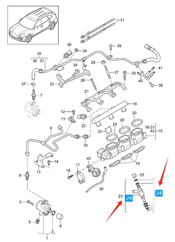 95811090102 95811090101 95811090100 06E998907D 06E998907E Fuel Injector Gasket Set for Porsche Cayen
