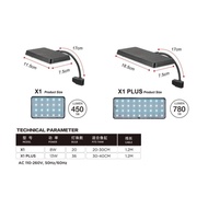 Coco X1(8W) & X1 Plus (13W) clip-on light for aquariums and aquariums