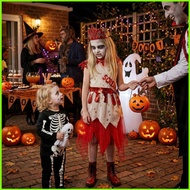 HK2 Kids Halloween Scary Bloody Queen Cosplay Costume Party Performance Outfit HK2