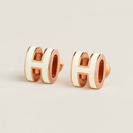 Hermes Mini Pop H Earrings 玫瑰金 白 耳環 預訂貨品