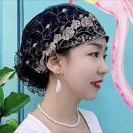 Women's Hat  Lace lace, topi penutup rambut, scarf kepala Muslim, topi ibu