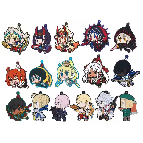 Fate Grand Order Anime FGO FSN Game Saber Merlin Mash Gilgamesh Cute Rubber Keychain Gift