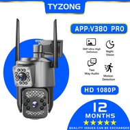 TYZONG V380 Pro HD 1080p wireless dual lens outdoor waterproof 360 cctv with audio and speaker IP Security Cameras wifi cctv camera for house full color night vision surveillance camera
