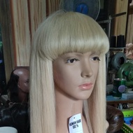 wig blonde rambut asli