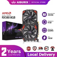 AISURIX RX 580 8GB Graphics Card Computer GPU Radeon AMD Video Card For Gaming Work Office RX580 2048sp GDDR5 256Bit 6Pin/8Pin 185W
