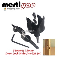 2PCS 54mm/22mm Hole Saw Door Lock Installation Kit/Woodworking Drill Cutter/Gergaji Lubang Pintu