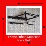 HITAM Frame set Fnhon Monsoon Black Gold Black Gold Discbrake not U brake