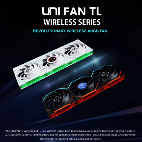 LIANLI UNI FAN TL Wireless TL140 Fans, 140mm Computer Case fan,14cm water cooled fan, With an LCD sc