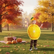 Realistic Design Orange Slice Costume Comfortable Funny Orange Outfit Lightweight for Children, Hall