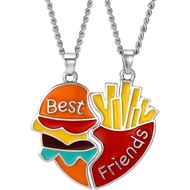 MJartoria Best Friend Necklaces Friendship BFF Necklaces for 2 Cute Hamburger and French Fries Birth