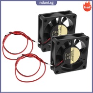 2 Pcs Printer Cooling Fan 24V 60mm Airflow for 3D 6020 Brushless 2-wire 6x6x2cm  nduni