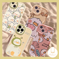 MissConnie Case Infinix Smart 5 6 Hot 10 9 10T 10s 11s 11 Play Hot 10 Lite Note 8 Cute Cartoon Duck Oval Lens Protection Shockproof Soft Tpu Back Cover