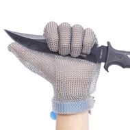 Plastic Belt Stainless Steel Mesh Glove Cut Resistant Chain Mail Protective Anti-Cutting Glove for K