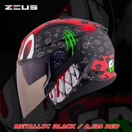 ZEUS GJ-613 Metallic Black AJ39 Red
