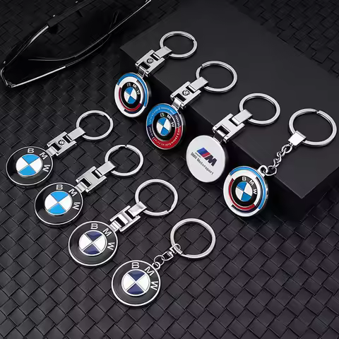 Metal Alloy Car Keychain Key Ring Pendant Gift Accessories For BMW 50th Anniversary 1 3 5 7 series E