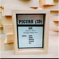 3D wooden frame, 6R frame, 20, 15 + acrylic glass. Shatterproof
