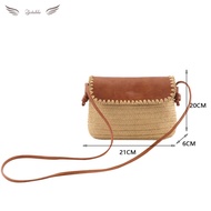 Women Paper Rope Hand-woven Messenger Bag Sea Beach Small Crossbody Bag