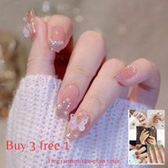 Z&V*24Keping Kuku Pangjang 3D Design Kuku Palsu Fake Nail Simple Design Kuku Murah Kuku Cantik