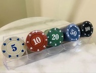 Poker chips 賭場 籌碼 100個 (不連籌碼架)