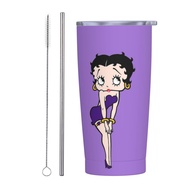 Betty Boop Coffee แก้วพร้อมหลอด20 Oz PS ด้านใน304 201นอก