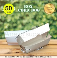 Box Corndog - Dus Corn dog - Kotak Corndog | PUTIH - POLOS (50 pcs)
