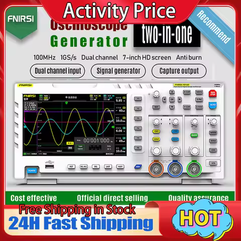 FNIRSI 1014D Digital Oscilloscope Dual Channel Input Signal Generator Osiloscopio Digital 1GSa/s Sam