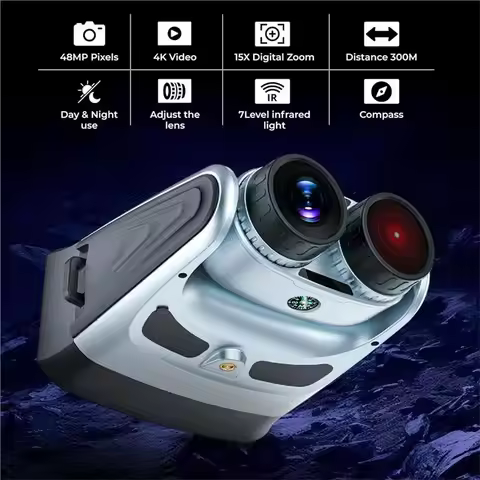 [NEW!ABKG】 Built-In Compass 4K Night Vision Goggles With 4.0" IPS Screen, 48MP 8X Digital Zoom Binoc