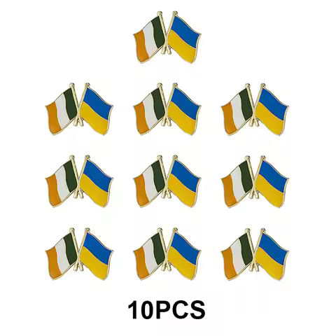 1-100pcs Ireland and Ukraine Lapel Pin Flag badge Brooch Pins Badges