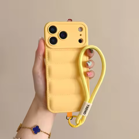 Luxury Solid Color Down Jacket Phone Case For IPhone 17 17pro 17pro Max 17 Air 15 14 13 16 Bumper Ba