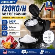 Ice Crusher Machine 500W 120KG/H Commercial Ice Shaver Mesin Penghancur Ais Shaved Ice Machine 1/2/3