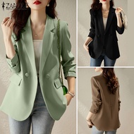 Esolo ZANZEA Korean Style Women Elegant Long Sleeve Blazer Ladies Office OL Split Loose Jackets Coats KRS #11