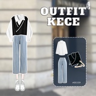 3 In 1 Set AB109 - Korean Style Teenage Girls Outfit | Simple and Elegant College Watch Knit Vest, J