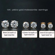 Classic design stud earrings 14k white / yellow gold diamond moissanite earrings 0.5ct 1ct round VVS