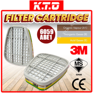 3M 6003 / 6057 / 6059 1 Pair Organic Vapor & Acid Gas Cartridge Filter For Replacement Respirator Ga
