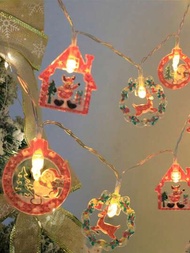 1入組聖誕led串燈,電池供電(不含電池),適用於新年、聖誕樹、婚禮、家居裝飾、窗簾、室內、花環、花園、派對、房間、臥室等場合