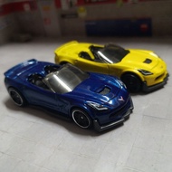Hotwheels | Corvette C7 Z06 Convertible | GM | Lot of 2 | Blue, Yellow