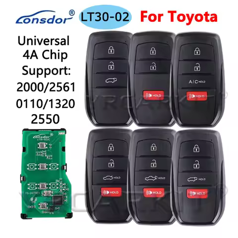 Lonsdor LT30-02 4A Chip Smart Remot Key For Toyota Corolla Levin Allion Camry KH100+ K518 Support 20