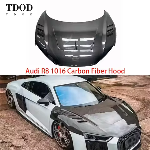 Carbon Fiber 1016 Style Car Engine Bonnet Hoods For Audi R8 2017 2018 2019 2020 2021 2022 Carbon Fib