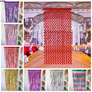 AROMA Heart Rain Curtain, PET Heart-shaped Party Curtain, Foil Curtain Colorful 1m×2m Glitter Backgr