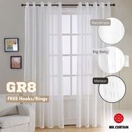 MR.CURTAIN GR8 Sheer Curtain (Up to 310cm) / Langsir Sheer FREE Hook or Ring for Sliding Door and Wi