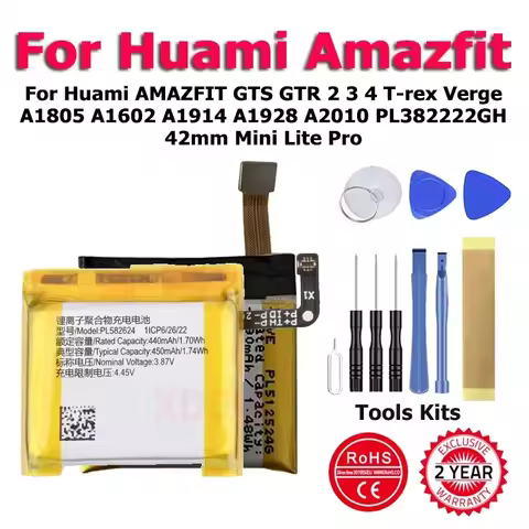 XDOU PL582624 Battery For Huami AMAZFIT GTS GTR 2 3 4 T-rex Verge A1805 A1602 A1914 A1928 A2010 PL38