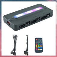 (E B M ARGB Controller 5V/3Pin ARGB 4Pin Fan PWM HUB PWM ARGB Fan Hub ARGB Hub Splitter for Computer