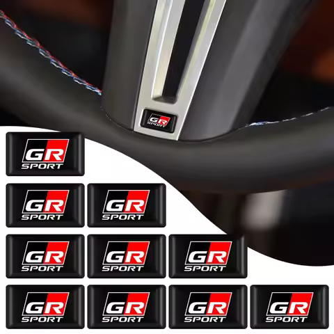 1/2Pcs Carbon Fiber Steering Wheel Car Emblem 3D Stickers for Toyota GR Supra Prado RAV4 Hilux Yaris