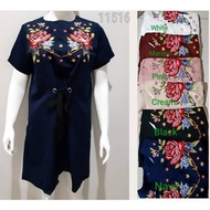 DDC11516 K470 - Embroidered crepe Dress - LD 96 cm - length 86 cm