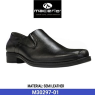 MACERIO SEMI LEATHER FORMAL BLACK SHOES M30297-01