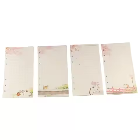Blank AgendaPages Notebook Refill Grid Pages Notebook Binder A6 Sakura And Cat Binder Notebook Inner