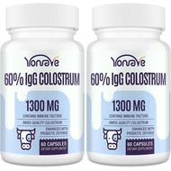 Bovine Colostrum Capsules Supplement 1300mg - Extra High 60% IgG Bovine Colostrum - Gut, Bone, Exerc